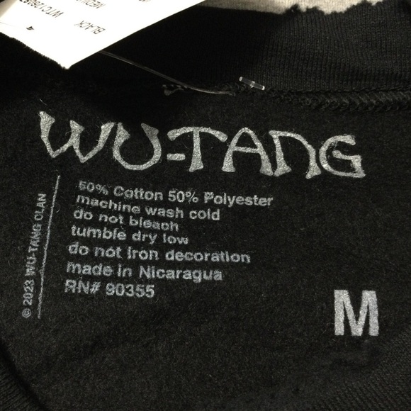 Wu-Tang Clan Black Distressed Crew Neck Sweatshirt Size M - Picture 6 of 7